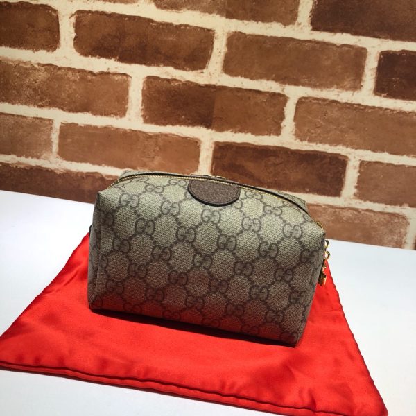 グッチ GUCCI コスメティックケース オフィディア ベージュ＆エボニー/ブラウン 548393 K5I5G 8358 GGスプリーム キャンバス/レザー ゴールド金具 - 画像 (3)