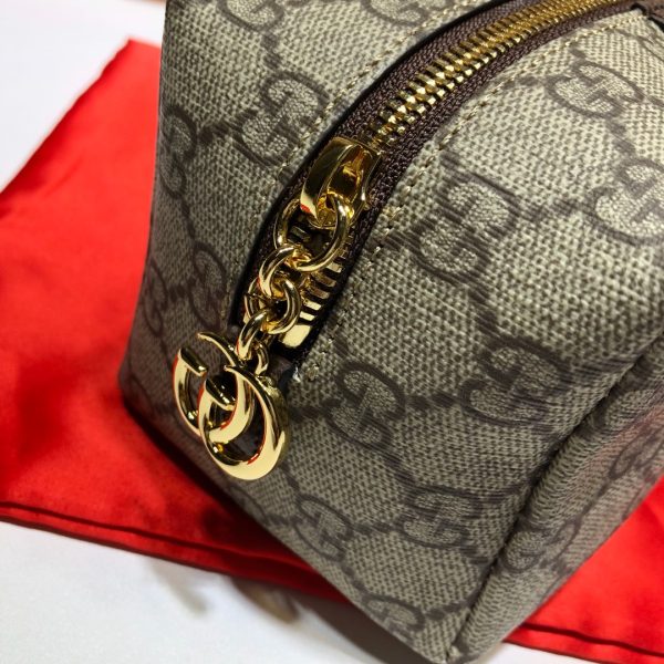 グッチ GUCCI コスメティックケース オフィディア ベージュ＆エボニー/ブラウン 548393 K5I5G 8358 GGスプリーム キャンバス/レザー ゴールド金具 - 画像 (4)