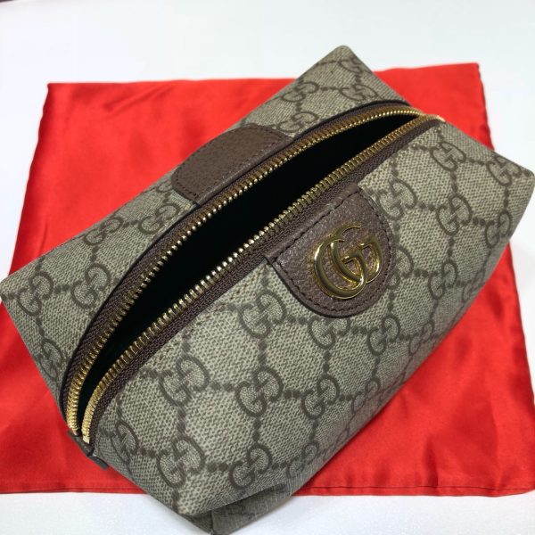 グッチ GUCCI コスメティックケース オフィディア ベージュ＆エボニー/ブラウン 548393 K5I5G 8358 GGスプリーム キャンバス/レザー ゴールド金具 - 画像 (5)