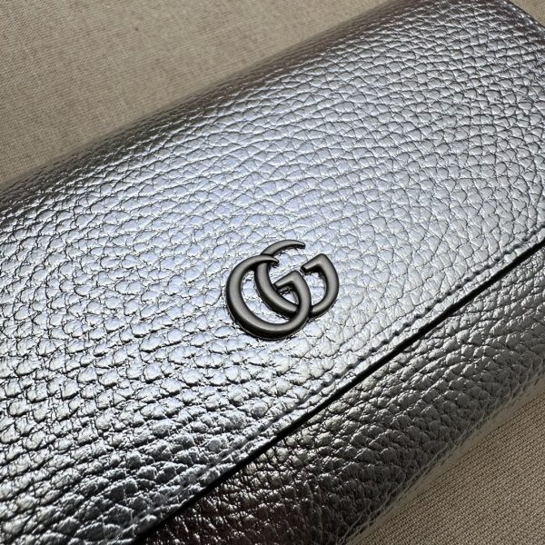 グッチ ダブルG コンチネンタルウォレット シルバー 774345 FACQC 5729 レザー シルバー金具 - 画像 (3)