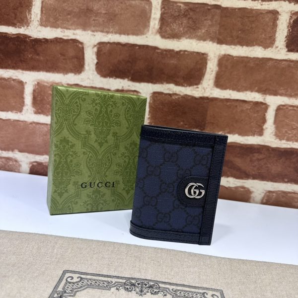 グッチ オフィディア パスポートケース ブルー 774345 FACQC 4157 レザー シルバー金具