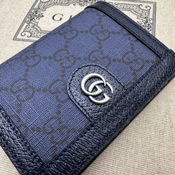 グッチ オフィディア パスポートケース ブルー 774345 FACQC 4157 レザー シルバー金具 - 画像 (3)