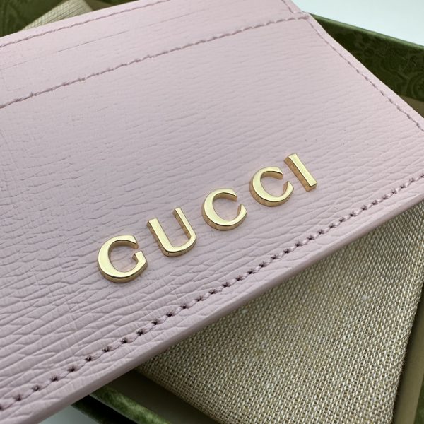 グッチ Logo card holder 財布 レディース 春夏 2024 新作 ピンク 773428 0OP0N 5823 レザー ゴールド金具 - 画像 (3)