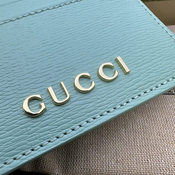 グッチ Logo card holder 財布 レディース 春夏 2024 新作 グリーン 773428 0OP0N 3404 レザー ゴールド金具 - 画像 (3)