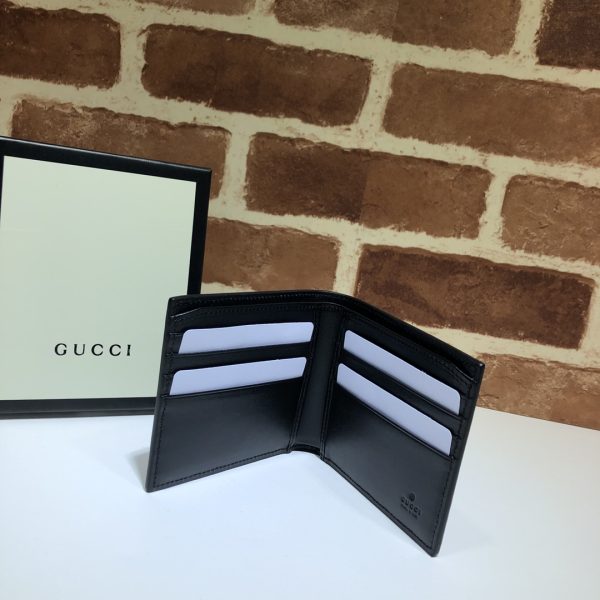 グッチ GGエンボス コインウォレット 二つ折り財布 ブラック 625558 レザー シルバー金具 - 画像 (4)