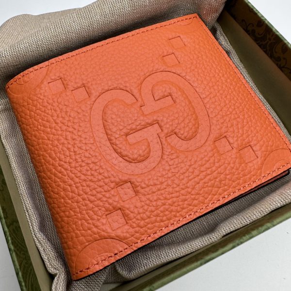グッチ GGジャンボ ウォレット 二つ折り財布 オレンジ 739479 レザー - 画像 (4)