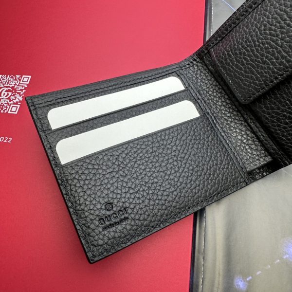 グッチ ジャンボGG コインウォレット 二つ折り財布 ブラック 739479 AABY0 1000 ジャンボ GG レザー - 画像 (4)