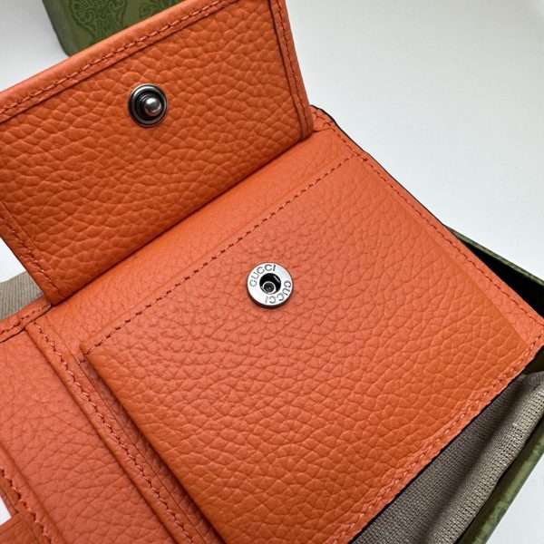 グッチ ジャンボGG コインウォレット 二つ折り財布 オレンジ 739479 AABY0 ジャンボ GG レザー - 画像 (4)