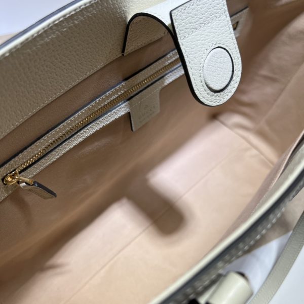 グッチ オフィディア GG ミディアム トートバッグ ベージュ/エボニー/ホワイト 631685 96IWB 9022 GGスプリーム キャンバス/レザー ゴールド金具 - 画像 (9)