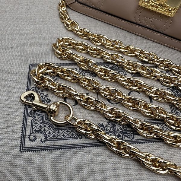 グッチ GG マトラッセ スモール トップ ハンドル バッグ ベージュ 724499 UM8HG 8358 レザー ゴールド金具 - 画像 (7)
