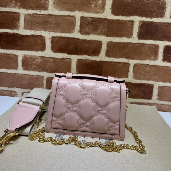 グッチ GG マトラッセ スモール トップ ハンドル バッグ ダスティピンク 724499 UM8HG 5729 レザー ゴールド金具 - 画像 (3)