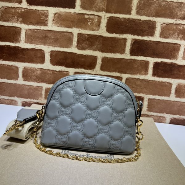 グッチ GGマトラッセ レザー スモール バッグ ダークグリーン 702229 UM8HG 3341 GGマトラッセ ゴールド金具 - 画像 (3)
