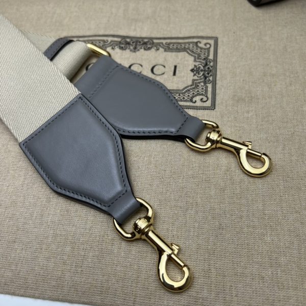 グッチ バンブーバッグ ライトグレー 736877 UM8HG 1440 レザー ゴールド金具 - 画像 (3)