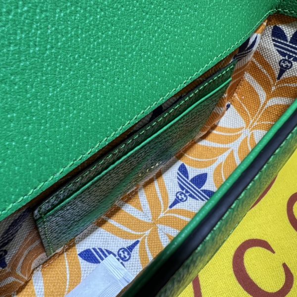 グッチ adidas アディダス コラボ ミニバッグ ショルダー グリーン 727791 AAA8H 3404 レザー ゴールド金具 - 画像 (2)