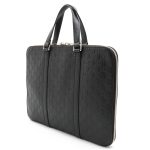 グッチ ジャンボGG レザー 2WAY ビジネスバッグ ブリーフケース PC パソコン iPad タブレット収納 ブラック658573 AABY7 1000