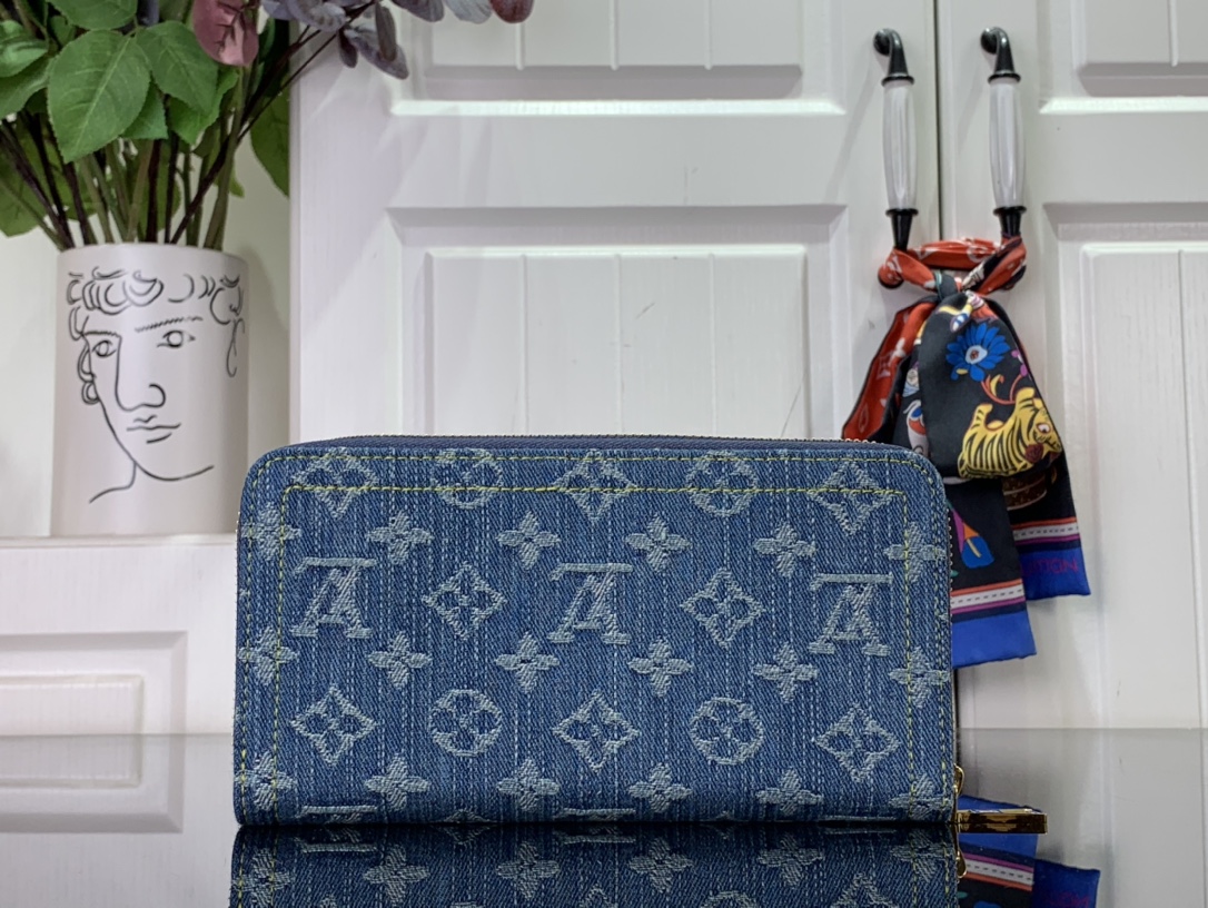 最高級ルイヴィトンスーパーコピー ルイヴィトン財布コピー 新作 LV リミックス ジッピー・ウォレット ブルーデニム M82958 モノグラム・デニム ゴールド金具 - 画像 (8)