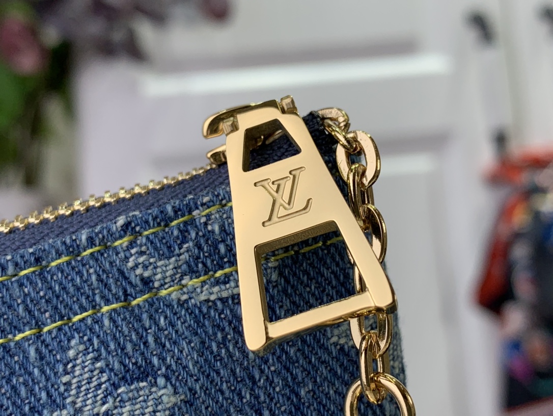 最高級ルイヴィトンスーパーコピー ルイヴィトンカードキーケースコピー 新作 LV リミックス カードキーケース ポシェット・クレ ブルーデニム M82961 モノグラム・デニム ゴールド金具 - 画像 (6)