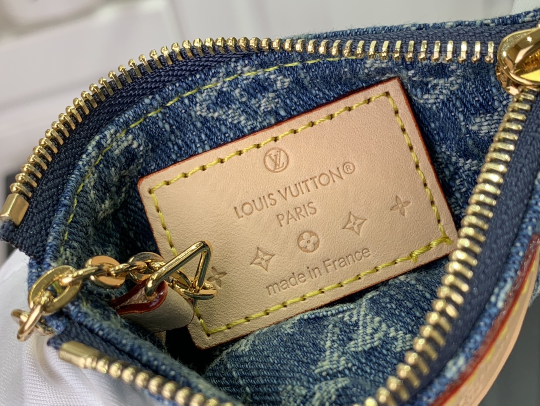 最高級ルイヴィトンスーパーコピー ルイヴィトンカードキーケースコピー 新作 LV リミックス カードキーケース ポシェット・クレ ブルーデニム M82961 モノグラム・デニム ゴールド金具 - 画像 (3)