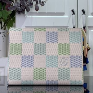 最高級ルイヴィトンスーパーコピー ルイヴィトンポッシュコピー ポッシュ･トワレ ブルー N47542 ダミエ･キャンバス ゴールド金具
