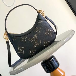 最高級ルイヴィトンスーパーコピー ルイヴィトンバッグコピー Bagatelle ブラック M46091 エンボス加工したモノグラム･アンプラント レザー ゴールド金具
