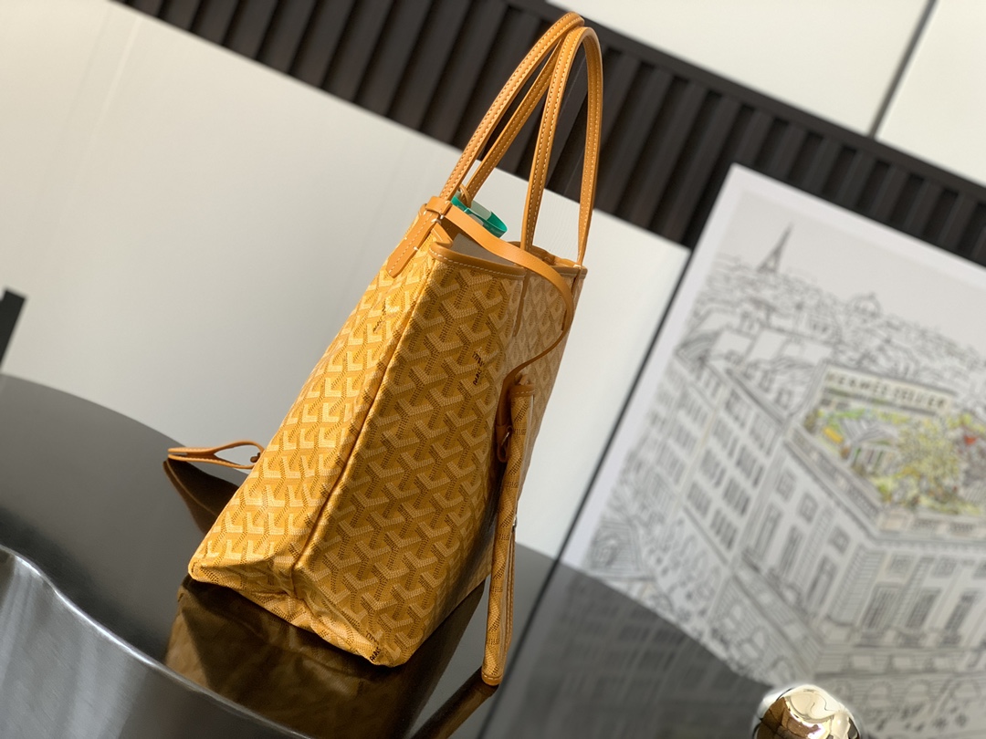 最高級ゴヤールスーパーコピー ゴヤールトートバッグコピー サン・ルイPM バッグ イエロー STLOUIPMLTY08CL08P レザー シルバー金具 - 画像 (9)