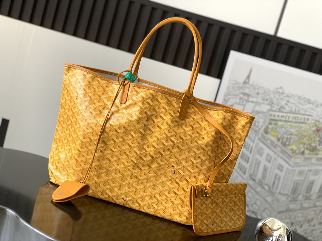 最高級ゴヤールスーパーコピー ゴヤールトートバッグコピー サン・ルイPM バッグ イエロー STLOUIPMLTY08CL08P レザー シルバー金具 - 画像 (8)