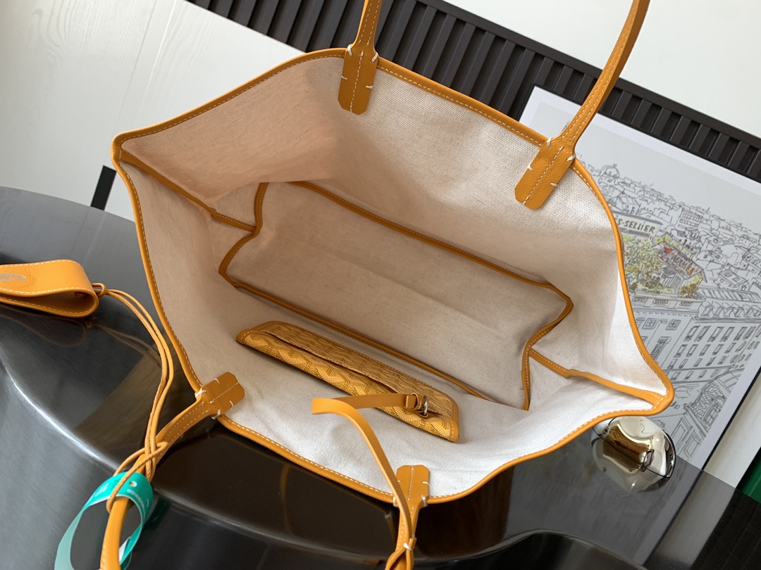 最高級ゴヤールスーパーコピー ゴヤールトートバッグコピー サン・ルイPM バッグ イエロー STLOUIPMLTY08CL08P レザー シルバー金具 - 画像 (3)