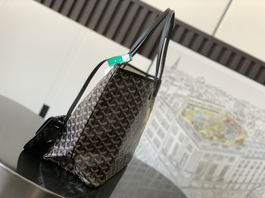 最高級ゴヤールスーパーコピー ゴヤールトートバッグコピー サン・ルイPM バッグ ブラック VILLETMMLTY01CL01X レザー シルバー金具 - 画像 (9)