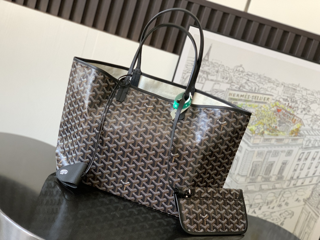 最高級ゴヤールスーパーコピー ゴヤールトートバッグコピー サン・ルイPM バッグ ブラック VILLETMMLTY01CL01X レザー シルバー金具 - 画像 (8)