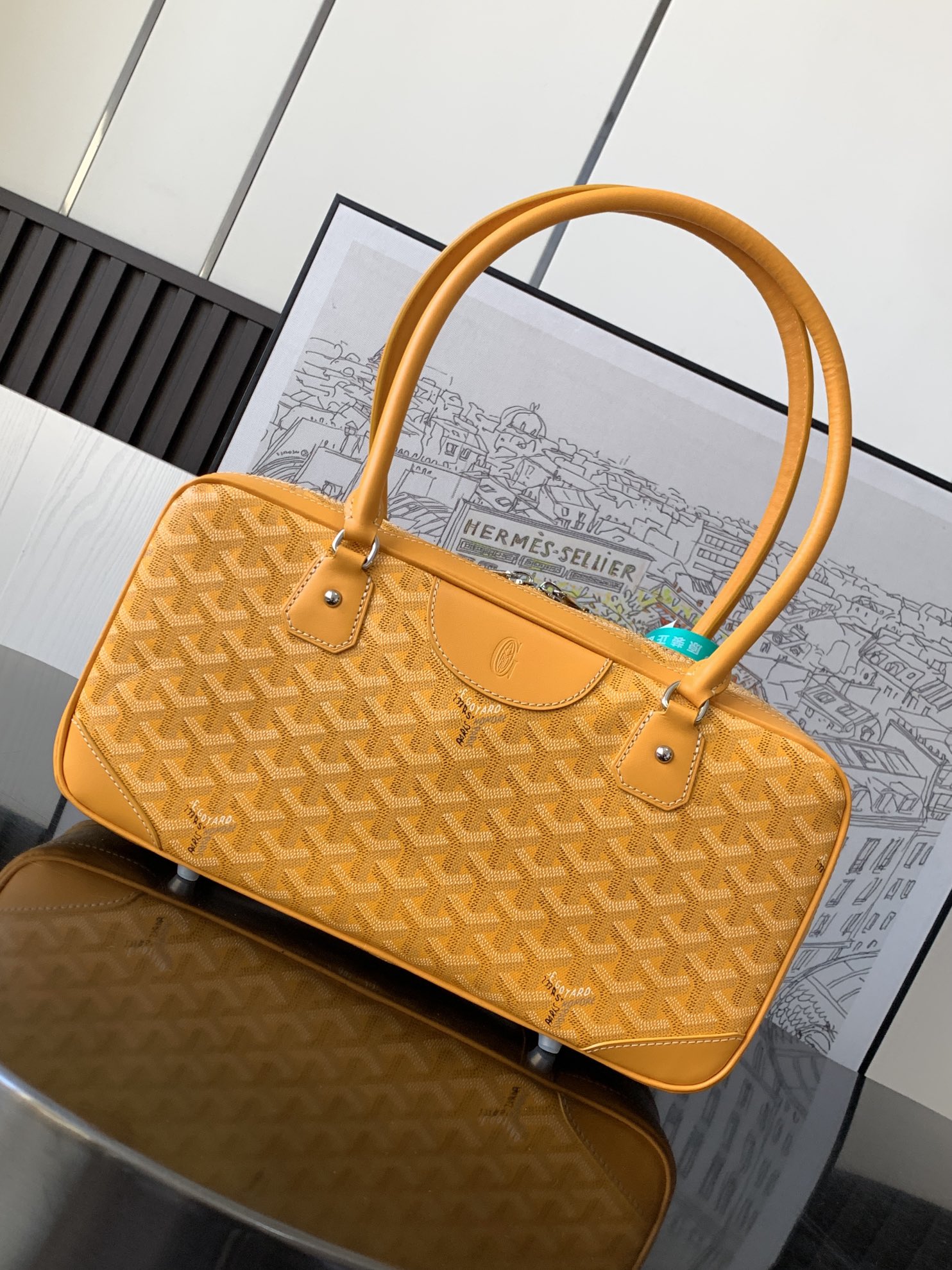 最高級ゴヤールスーパーコピー ゴヤールハンドバッグコピー アンティーク イエロー AMBAS2MMLTY08CL08P レザー シルバー金具 - 画像 (8)