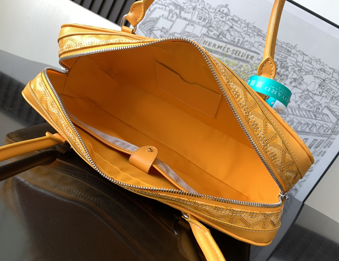 最高級ゴヤールスーパーコピー ゴヤールハンドバッグコピー アンティーク イエロー AMBAS2MMLTY08CL08P レザー シルバー金具 - 画像 (3)