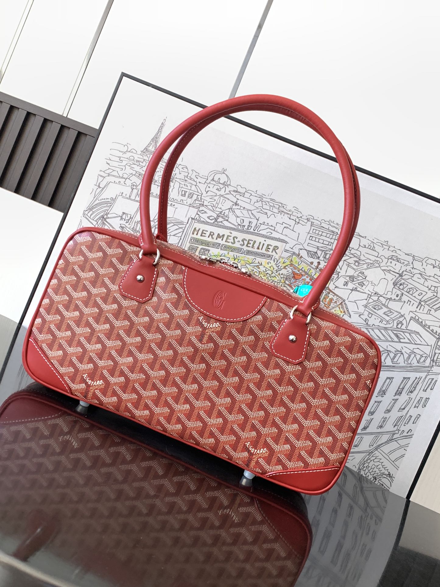最高級ゴヤールスーパーコピー ゴヤールハンドバッグコピー アンティーク レッド AMBAS2MMLTY02CL02P レザー シルバー金具 - 画像 (8)