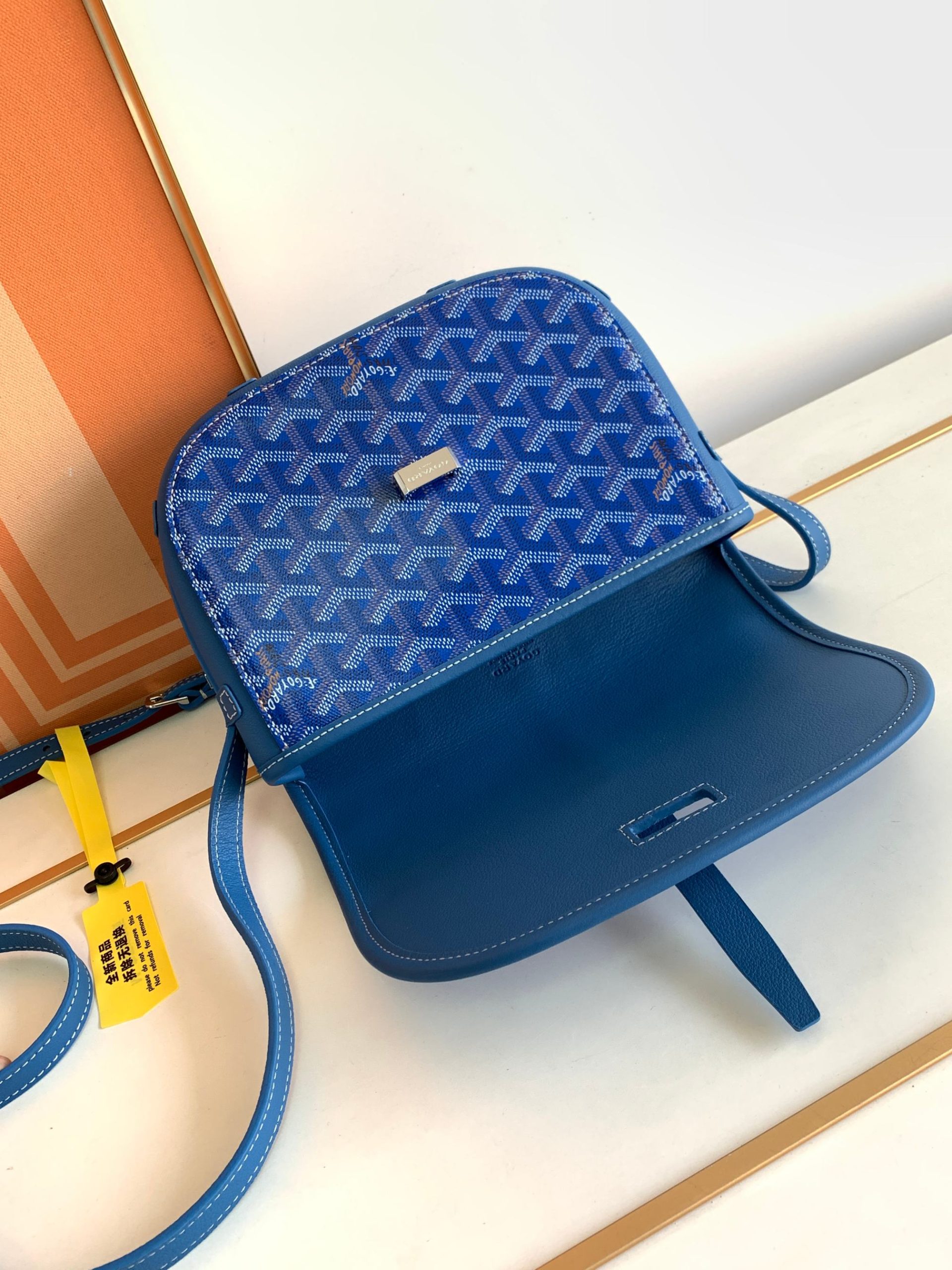 最高級ゴヤールスーパーコピー ゴヤールクロスボディバッグコピー ベルヴェデーレPM バッグ スカイブルー BELVE3PMLTY10CG10P レザー シルバー金具 - 画像 (6)