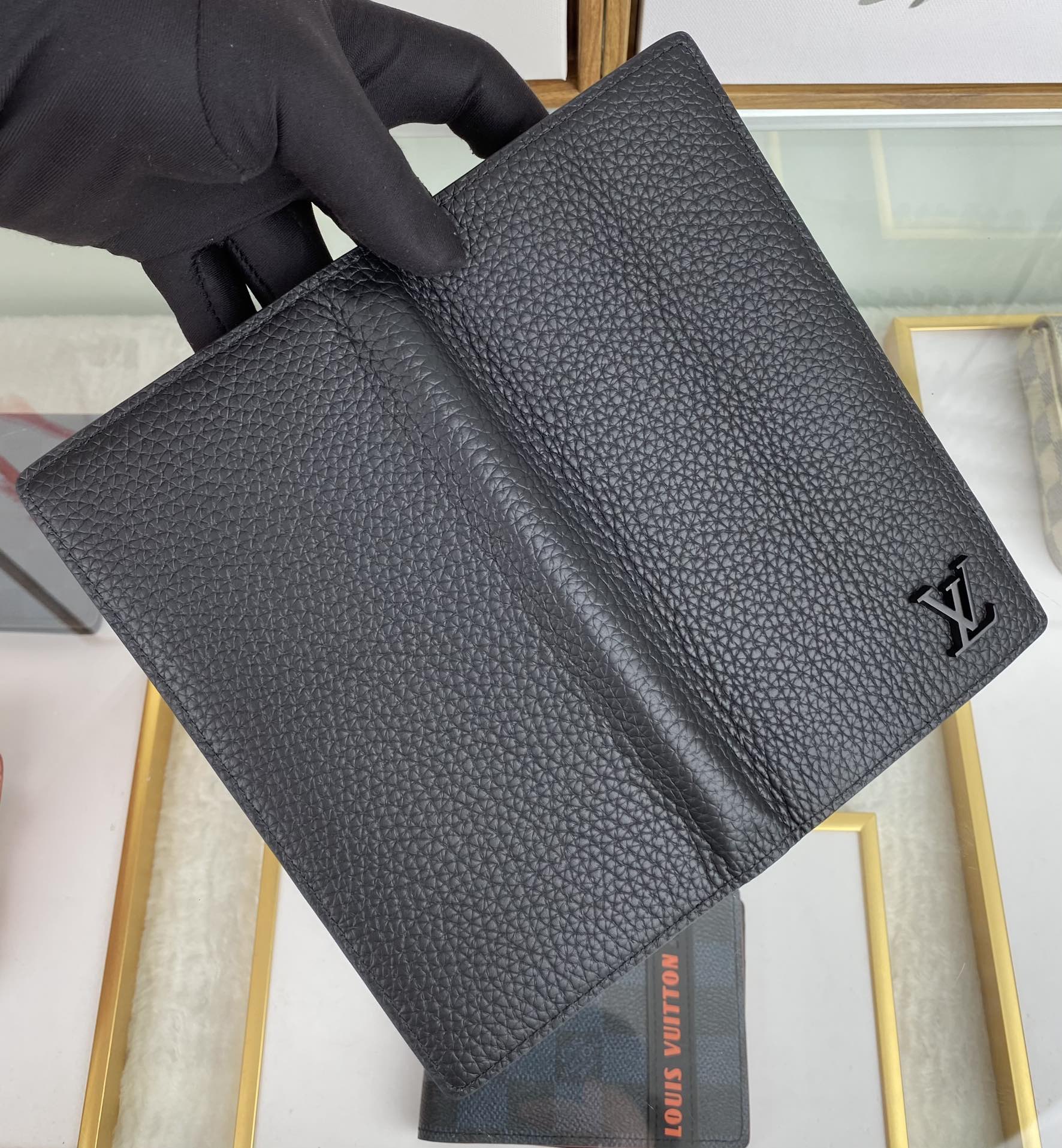 最高級ルイヴィトンスーパーコピー ルイヴィトン財布コピー ポルトフォイユ・ブラザ NM ブラック M69980 グレインレザー ブラック金具 - 画像 (4)