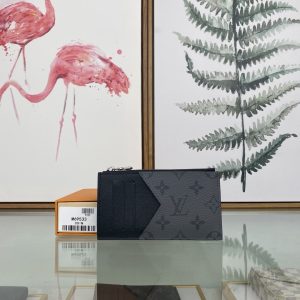 最高級ルイヴィトンスーパーコピー ルイヴィトンカードケースコピー コインカード･ホルダー グレー/ブラック M69533 モノグラム･エクリプス キャンバス シルバー金具