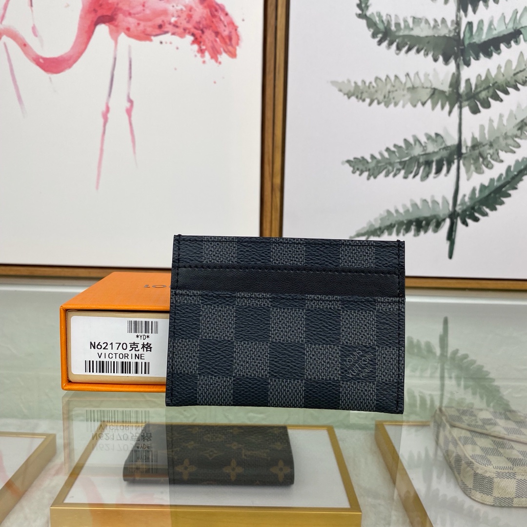 最高級ルイヴィトンスーパーコピー ルイヴィトンカードケースコピー カードケース ポルト・カルト・ダブル ブラック M62170 ダミエ・グラフィット キャンバス