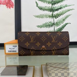 最高級ルイヴィトンスーパーコピー ルイヴィトン財布コピー ポルトフォイユ･エミリー ダークブラウン M60136 モノグラム･キャンバス ゴールド金具