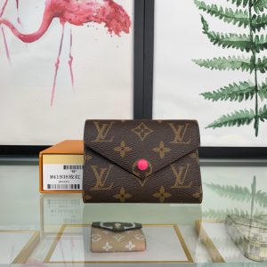 最高級ルイヴィトンスーパーコピー ルイヴィトン財布コピー ポルトフォイユ･ヴィクトリーヌ ローズレッド M41938 モノグラム･キャンバス ゴールド金具