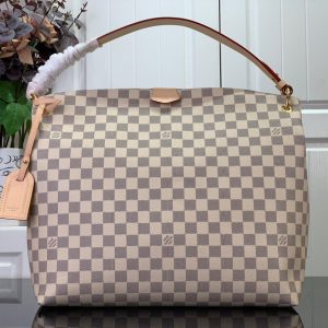 最高級ルイヴィトンスーパーコピー ルイヴィトンバッグコピー GRACEFUL ローズバレリーヌ（ピンク） M42233 ダミエ･アズール キャンバス ゴールド金具