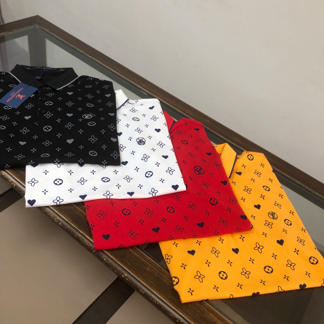 最高級ルイヴィトンスーパーコピー服 ルイヴィトンポロシャツコピー モノグラムポインテールショートスリーブコットンポロ レッド コットン100% 202405064 - 画像 (9)
