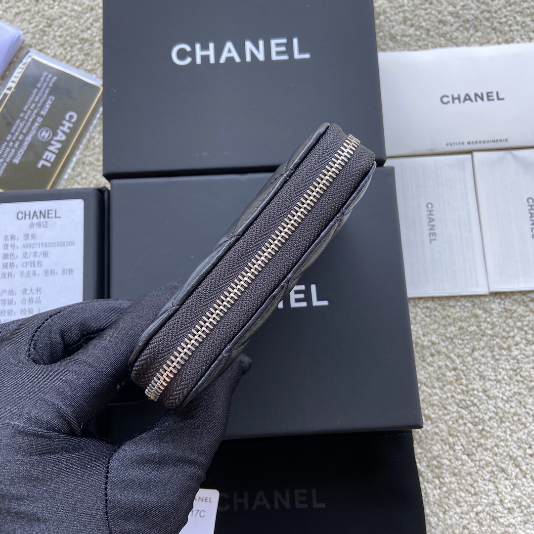 最高級シャネルスーパーコピー シャネル財布コピー 財布・コインケース ブラック A69271 ラムスキン シルバー金具 - 画像 (9)