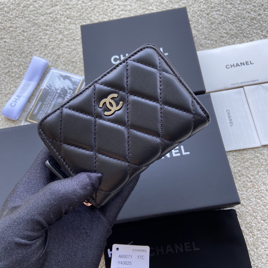 最高級シャネルスーパーコピー シャネル財布コピー 財布・コインケース ブラック A69271 ラムスキン シルバー金具 - 画像 (6)