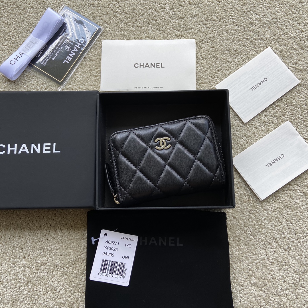 最高級シャネルスーパーコピー シャネル財布コピー 財布・コインケース ブラック A69271 ラムスキン シルバー金具 - 画像 (2)