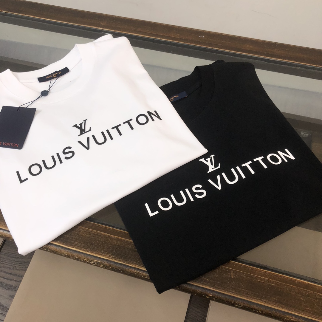 最高級ルイヴィトンスーパーコピー服 ルイヴィトンTシャツコピー ショートスリーブコットンクルーネック コットン100% ブラック ホワイト 202405099 - 画像 (9)