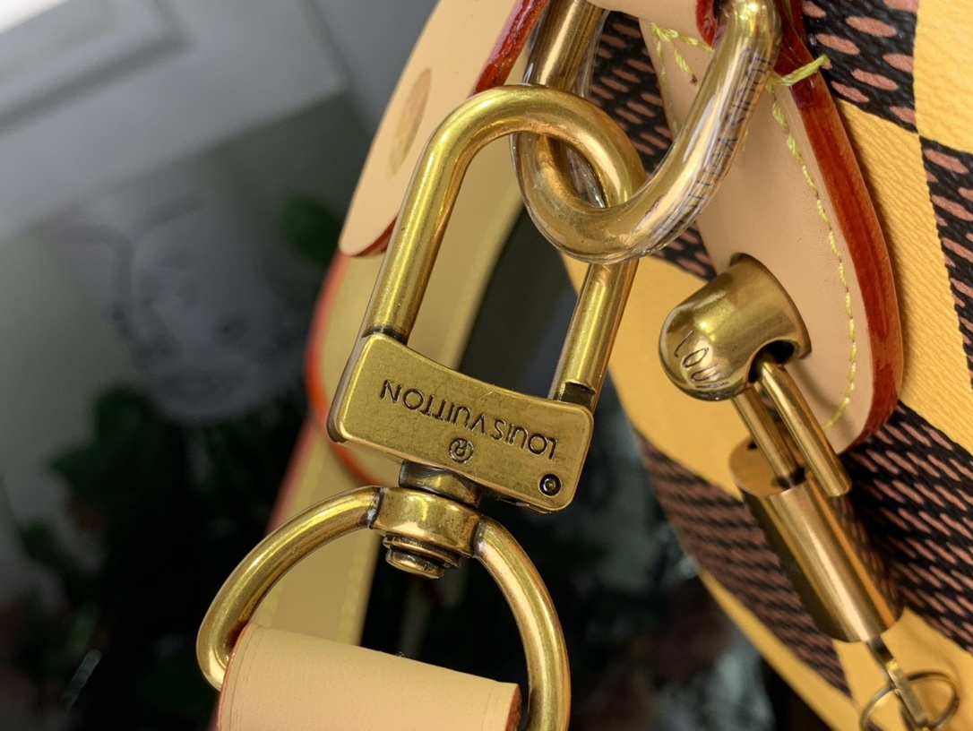 最高級ルイヴィトンスーパーコピー ルイヴィトン ハンドバッグ コピー スピーディ・バンドリエール 25 イエロー N40584 ダミエ・ポップ キャンバス ゴールド金具 - 画像 (4)