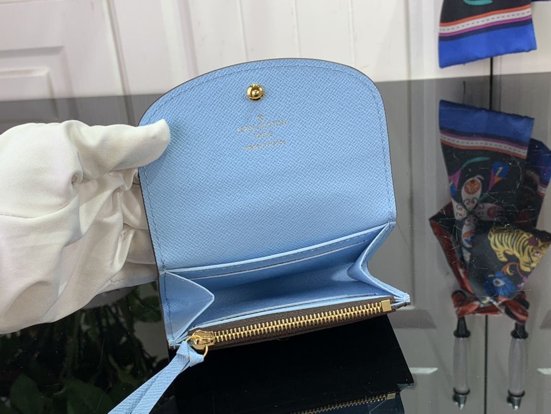 最高級ルイヴィトンスーパーコピー ルイヴィトン財布コピー ポルトモネ・ロザリ オランプ ブルー M83583 モノグラム・キャンバス ゴールド金具 - 画像 (2)