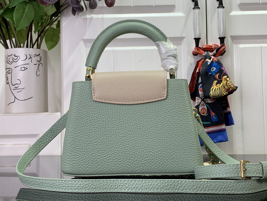 最高級ルイヴィトンスーパーコピー ルイヴィトン ハンドバッグ コピー カプシーヌ MINI ジェイド グリーン M48865 トリヨンレザー ゴールド金具 - 画像 (8)