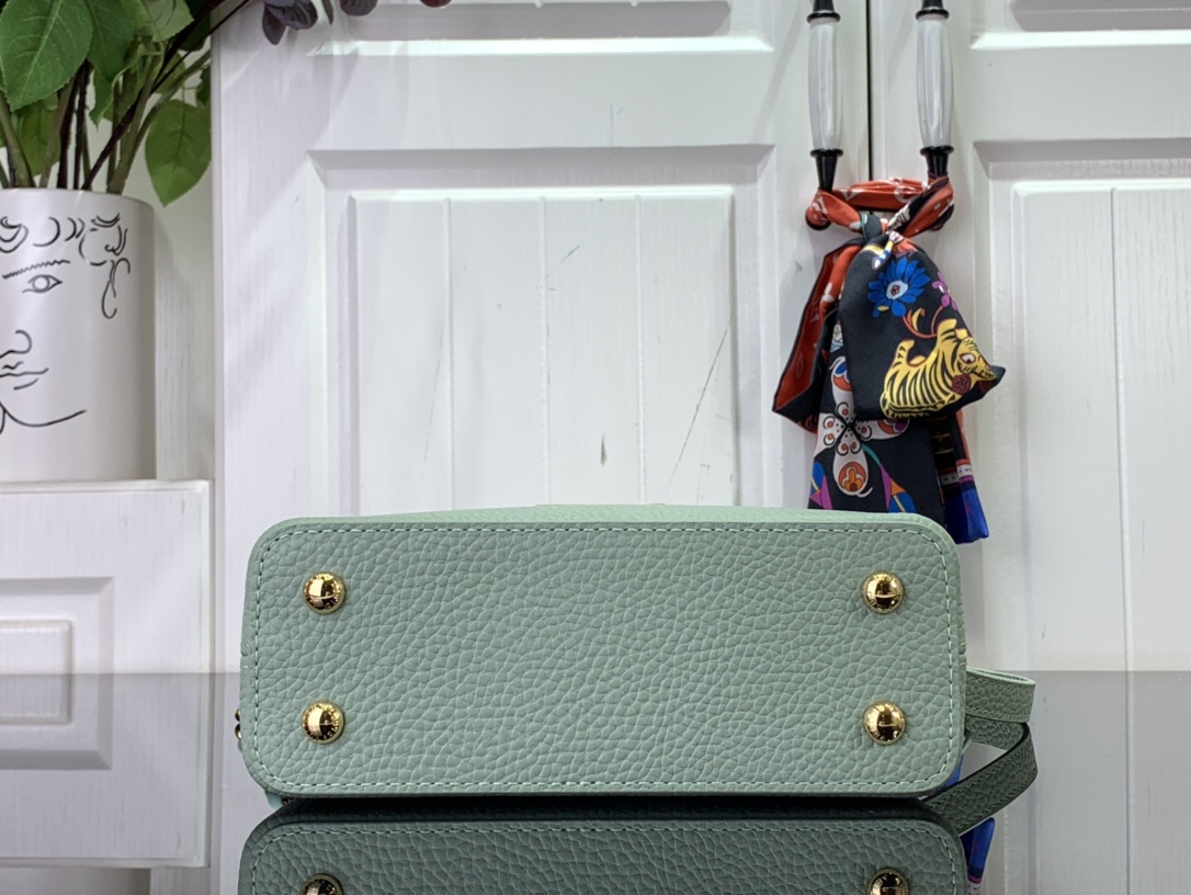最高級ルイヴィトンスーパーコピー ルイヴィトン ハンドバッグ コピー カプシーヌ MINI ジェイド グリーン M48865 トリヨンレザー ゴールド金具 - 画像 (7)