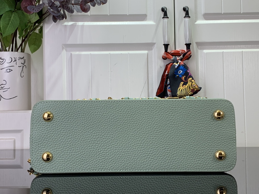 最高級ルイヴィトンスーパーコピー ルイヴィトン ハンドバッグ コピー カプシーヌ MM ジェイド グリーン M48865 トリヨンレザー ゴールド金具 - 画像 (7)