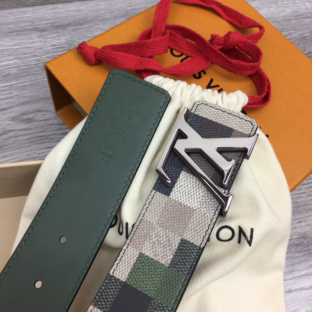 最高級ルイヴィトンスーパーコピー ルイヴィトンベルトコピー ベルト・LV メガ ピクセル 40MM リバーシブル M8470U グリーン レザー シルバー金具 202404547 - 画像 (6)